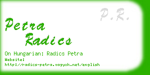petra radics business card